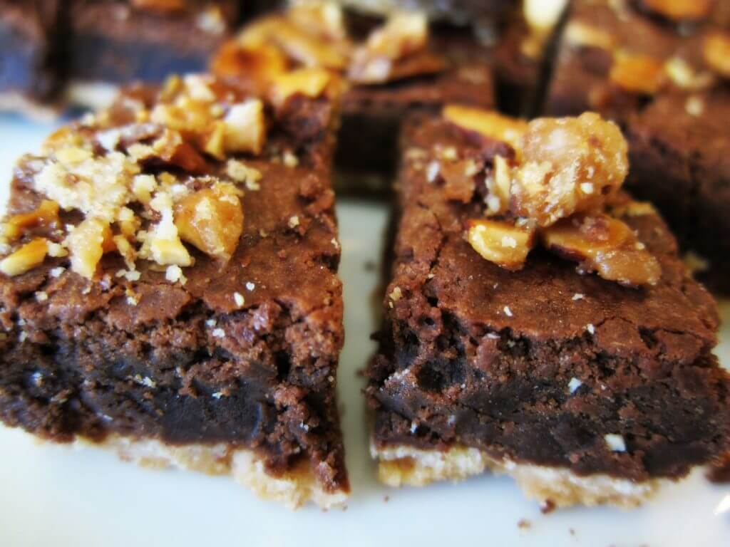 Almond Brittle Brownies side by side