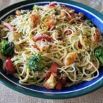 Garlic Shrimp Pasta top view