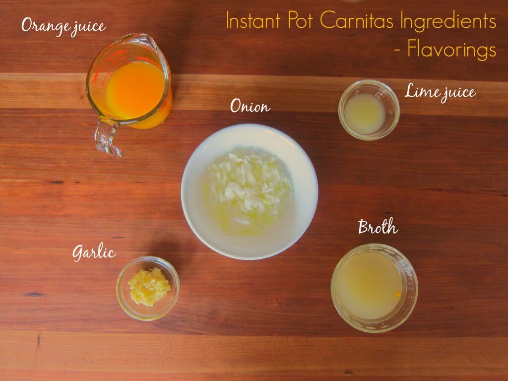 Instant Pot Carnitas - Ingredients flavorings - Paint the Kitchen Red
