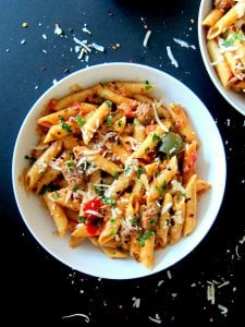 Instant Pot Pasta - Penne Sausage Tomato Cream P 5- Paint the Kitchen Red