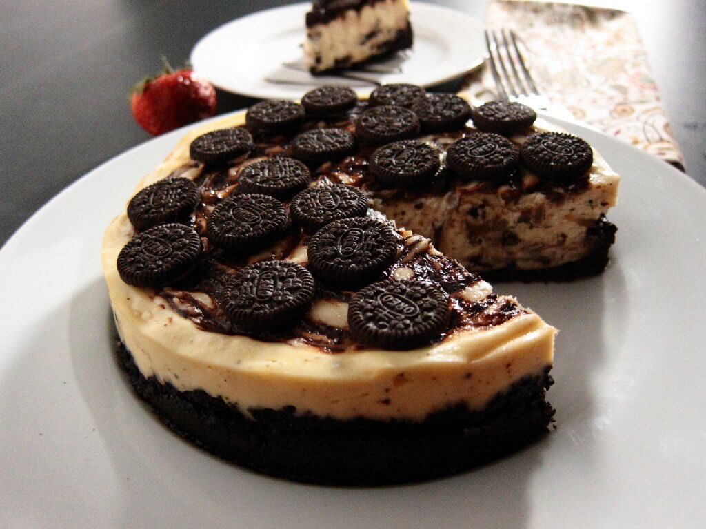 Instant Pot Oreo Cheesecake on a plate