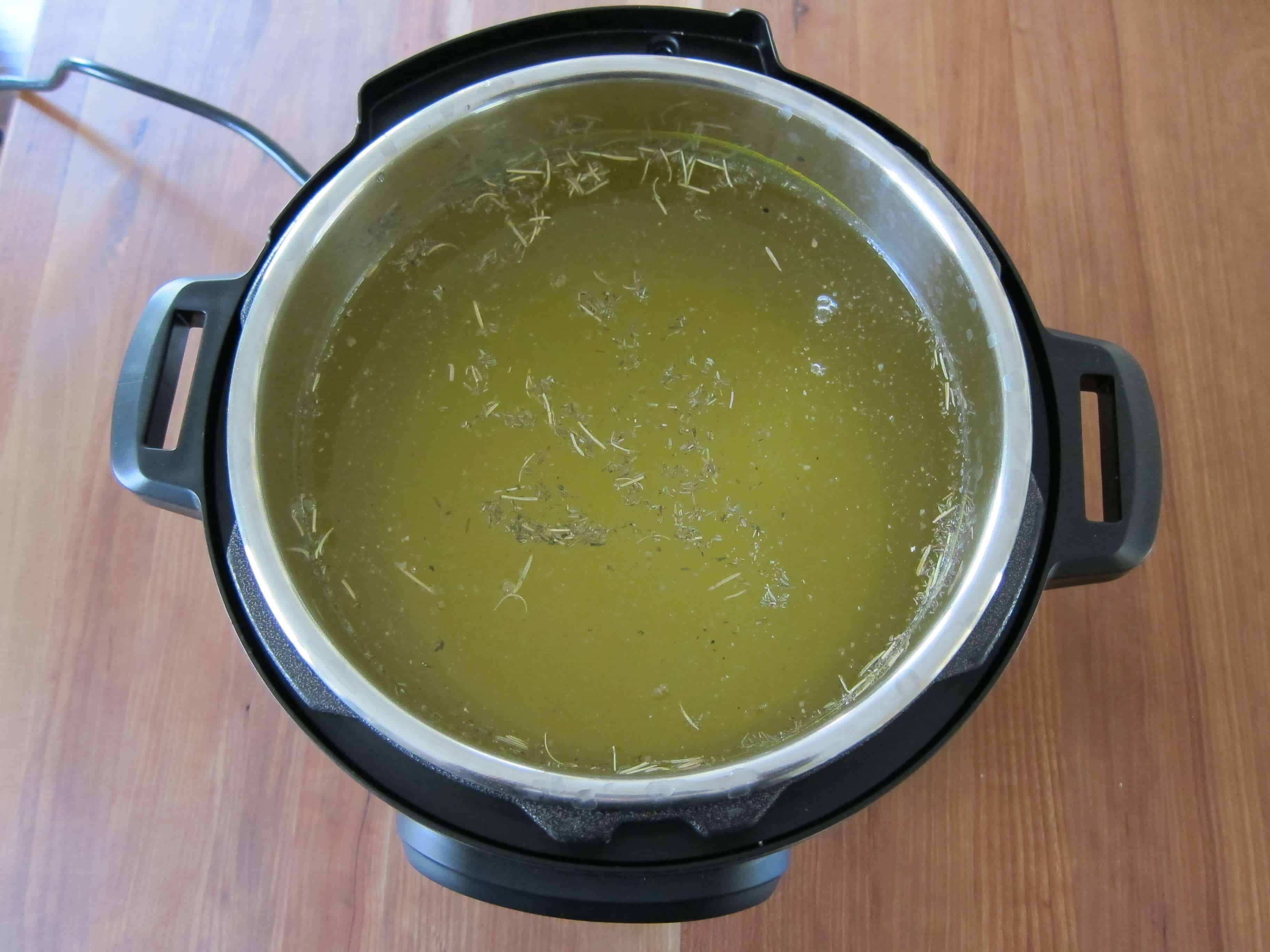 Instant Pot full of broth