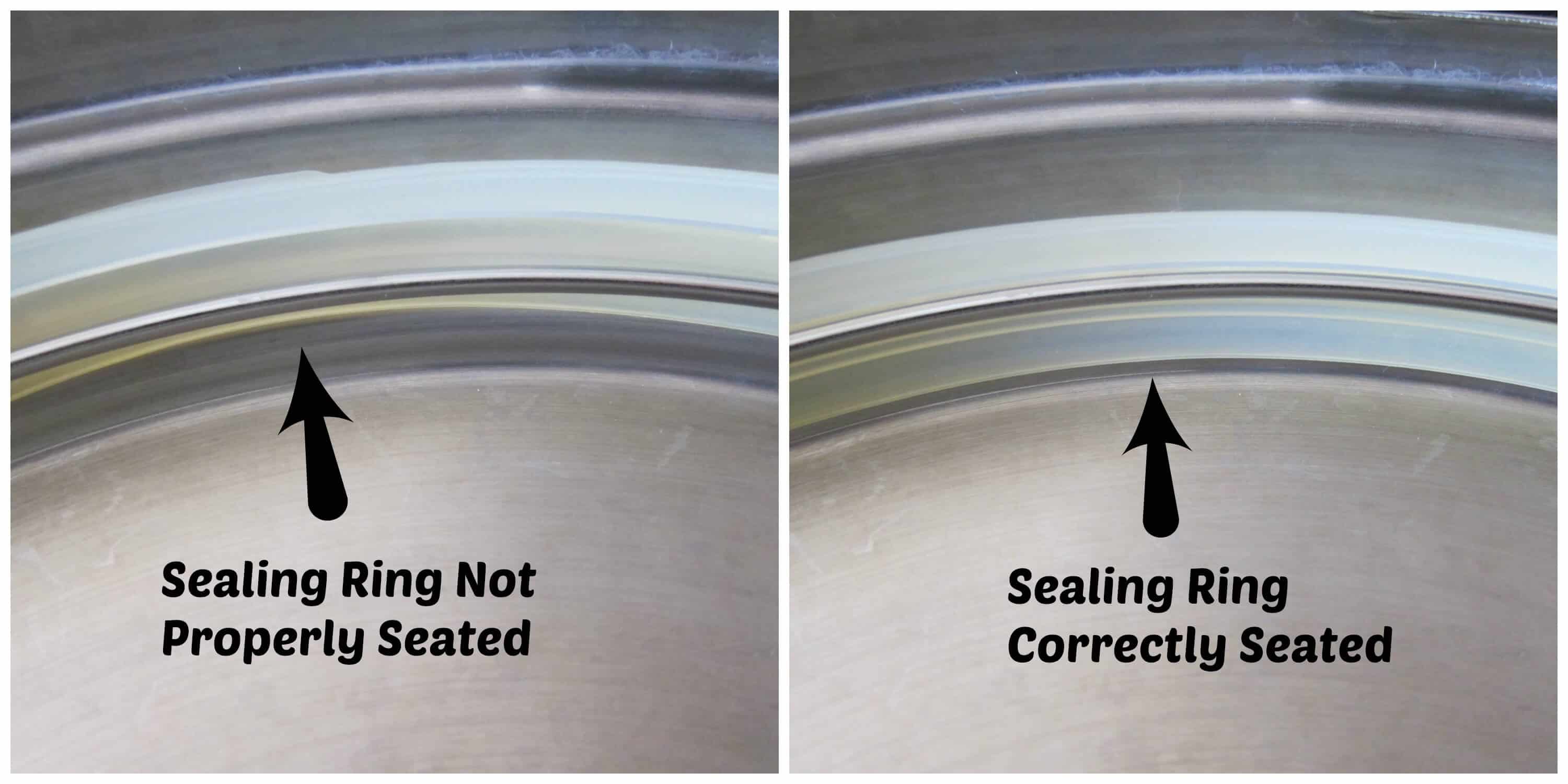 Sealing ring not seated properly and seated properly