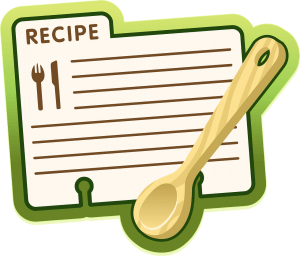 blank recipe card with a wooden spoon