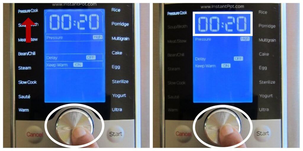 Instant Pot Ultra Select Pressure and Time