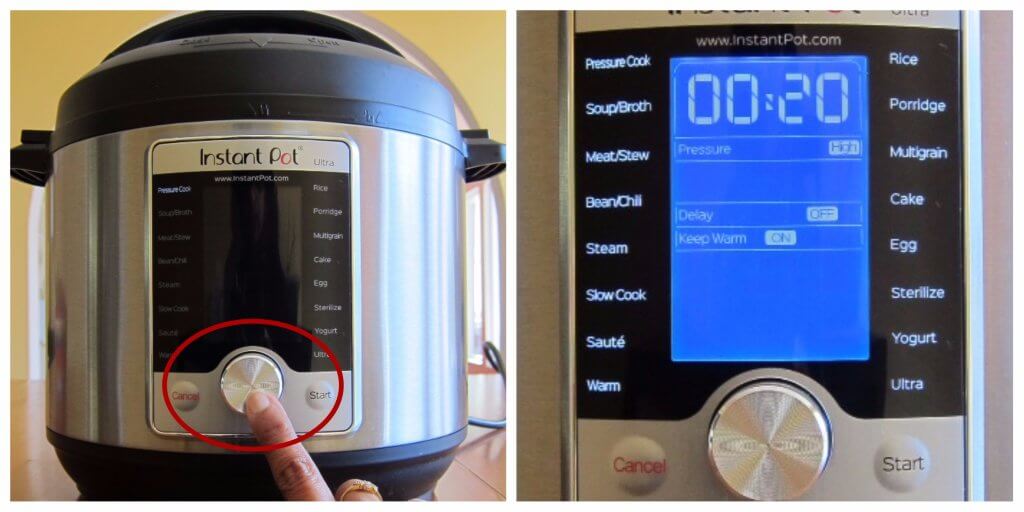 Turn on Instant Pot Ultra Display