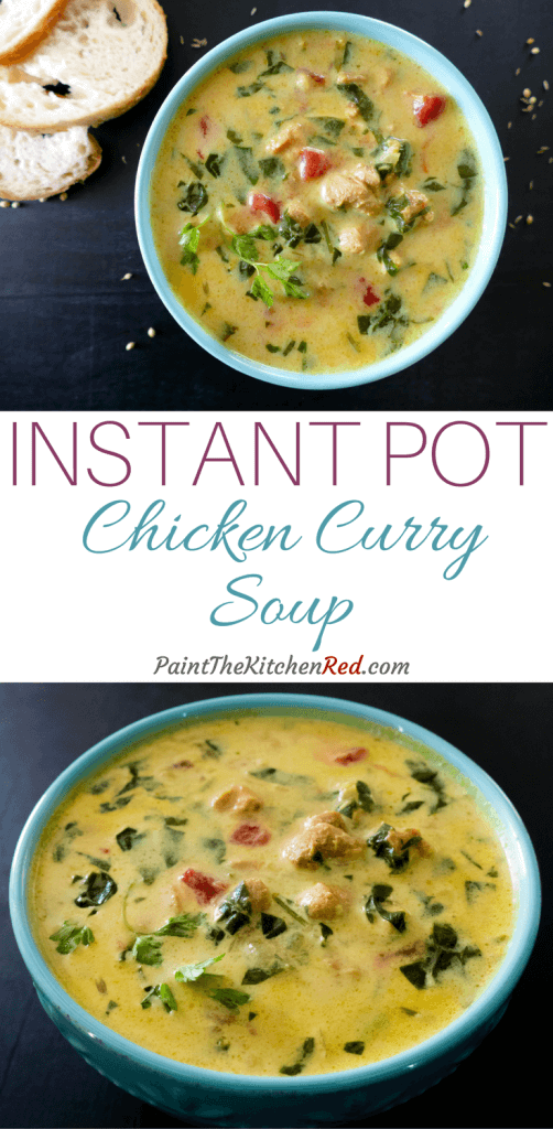 Instant Pot Chicken Curry Soup is an Indian curry-flavored creamy chicken soup that’s going to have everyone going back for seconds. Serve this curried Indian chicken soup soup with crusty bread or over rice. From Paint the Kitchen Red