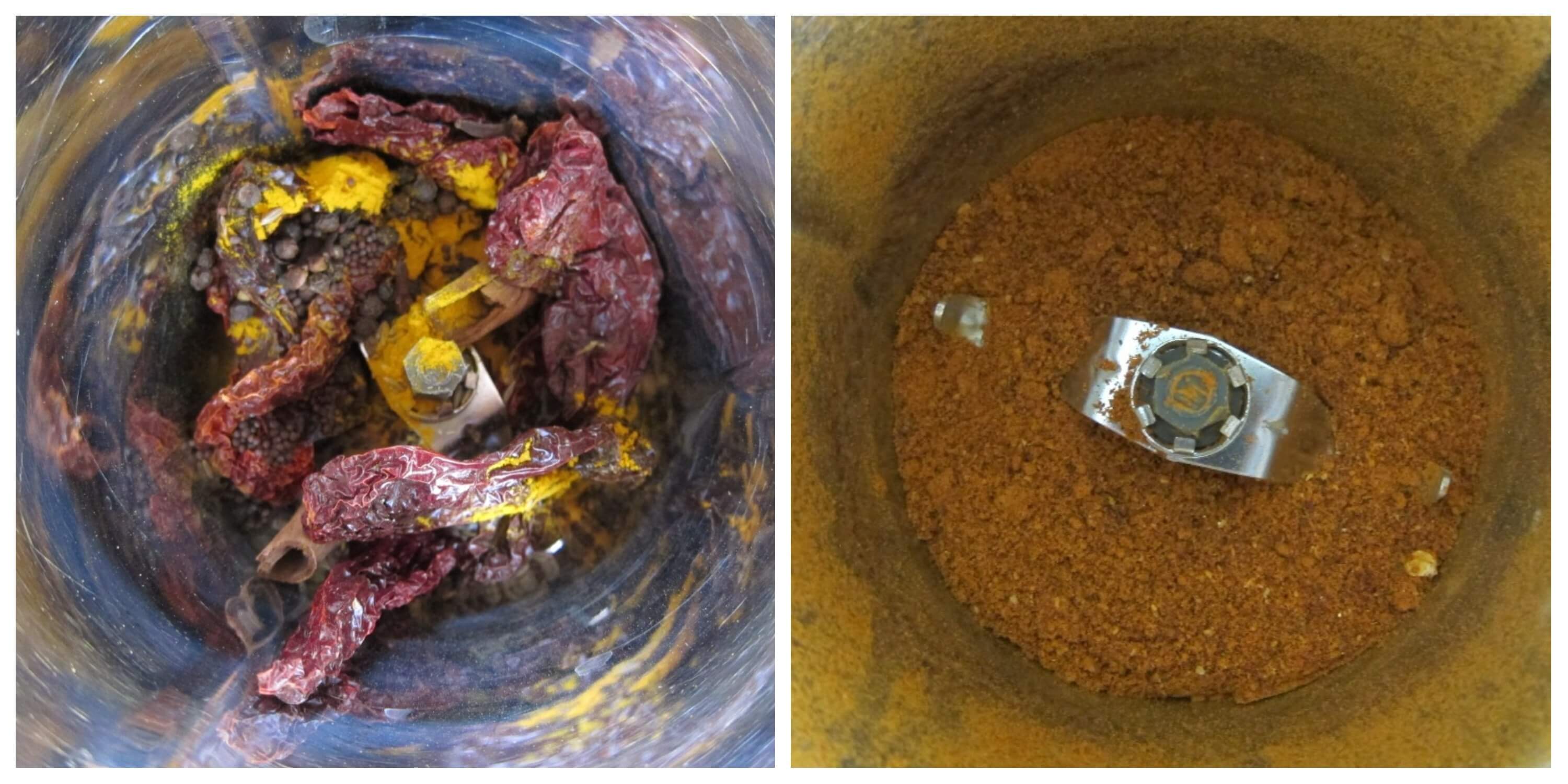 Instant Pot Vindaloo Instructions 1 collage - spices whole and powdered - Paint the Kitchen Red