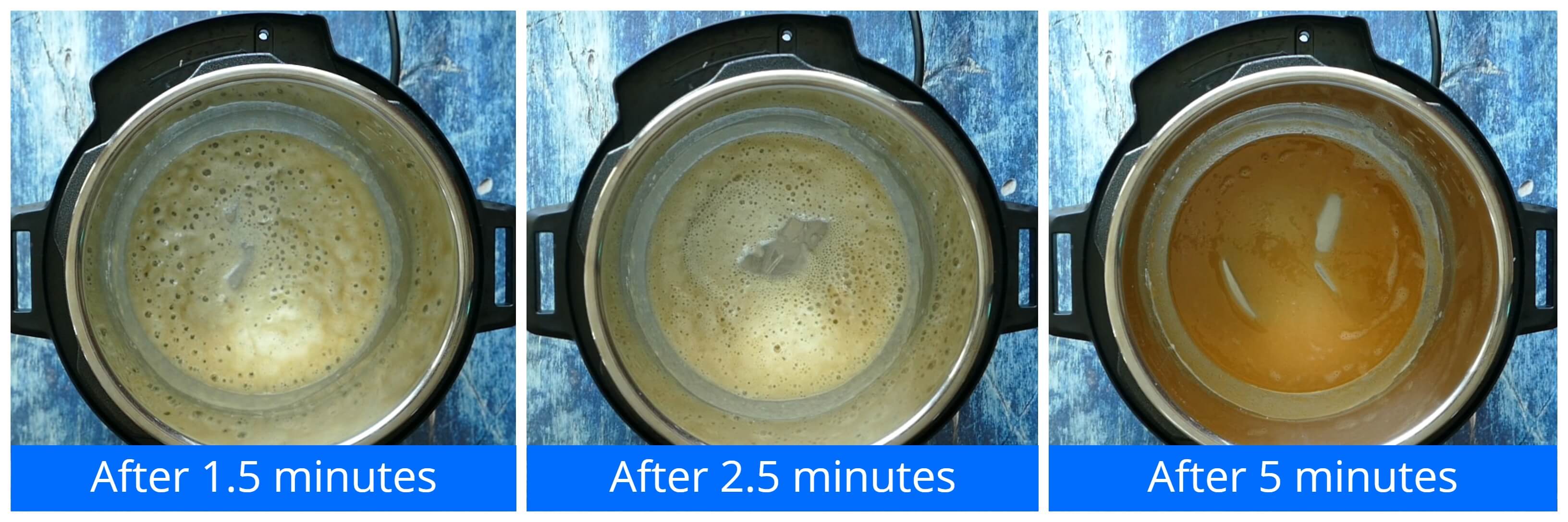 Instant Pot Shrimp Etouffee Roux Stages - 1.5 minutes, 2.5 minutes, 5 minutes - Paint the Kitchen Red