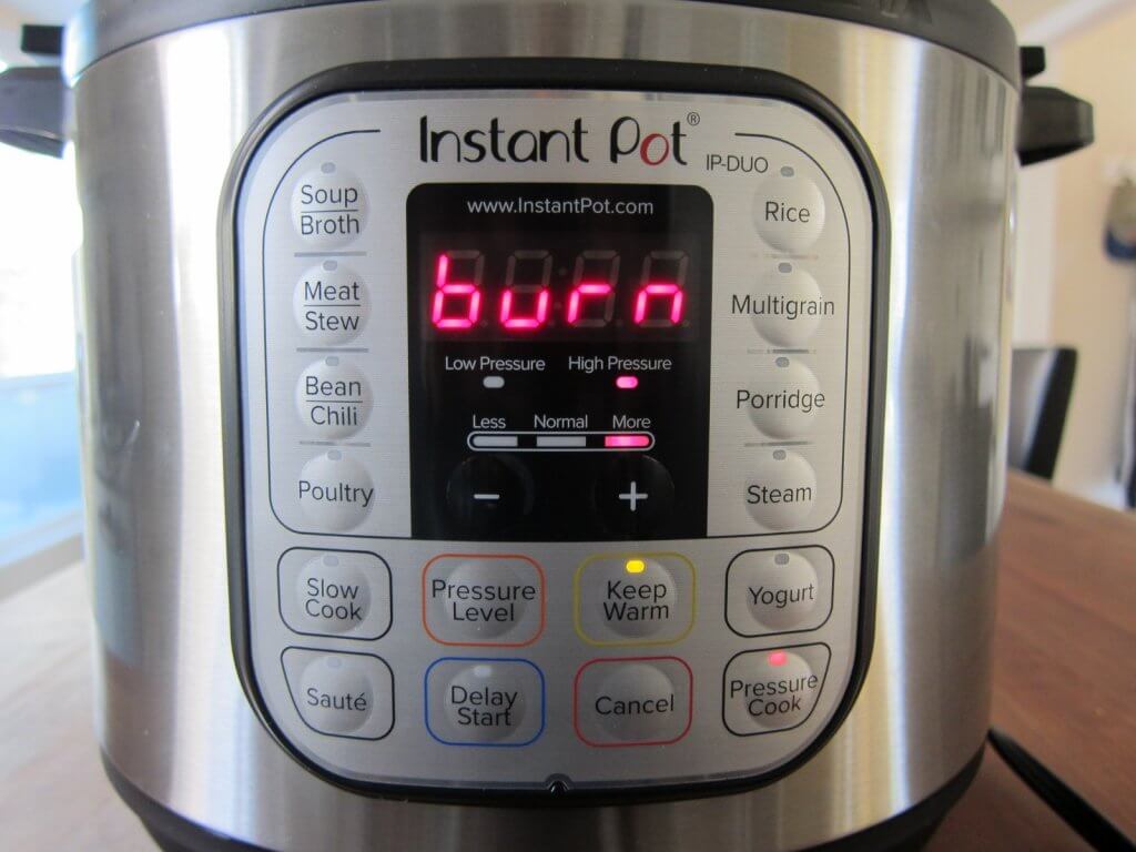 Instant Pot Display Says Burn - Paint the Kitchen Red