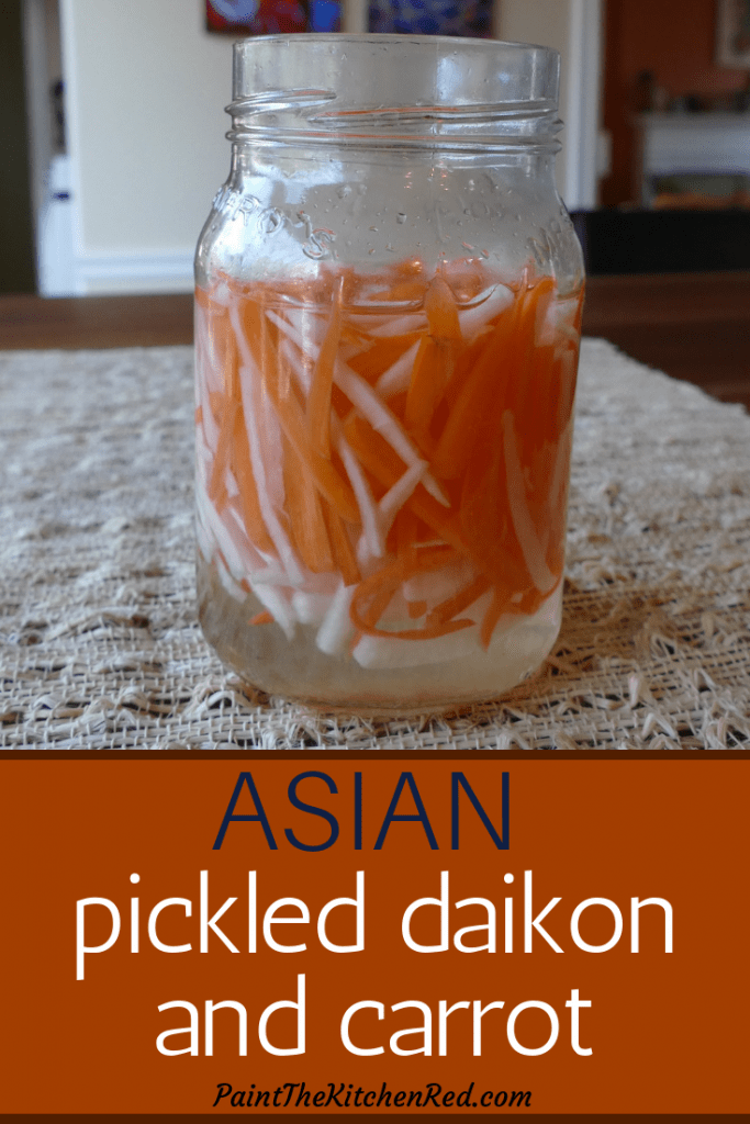 Pickled Daikon and Carrots - jar of pickled daikon and carrots - Paint the Kitchen Red