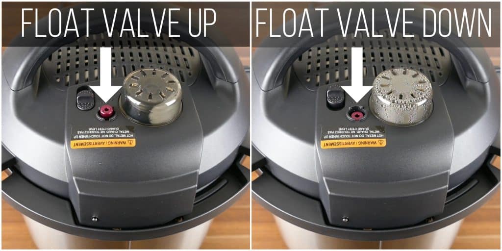 Instant Pot Duo Evo Plus Water Test Instructions collage - float valve up and down - Paint the Kitchen Red