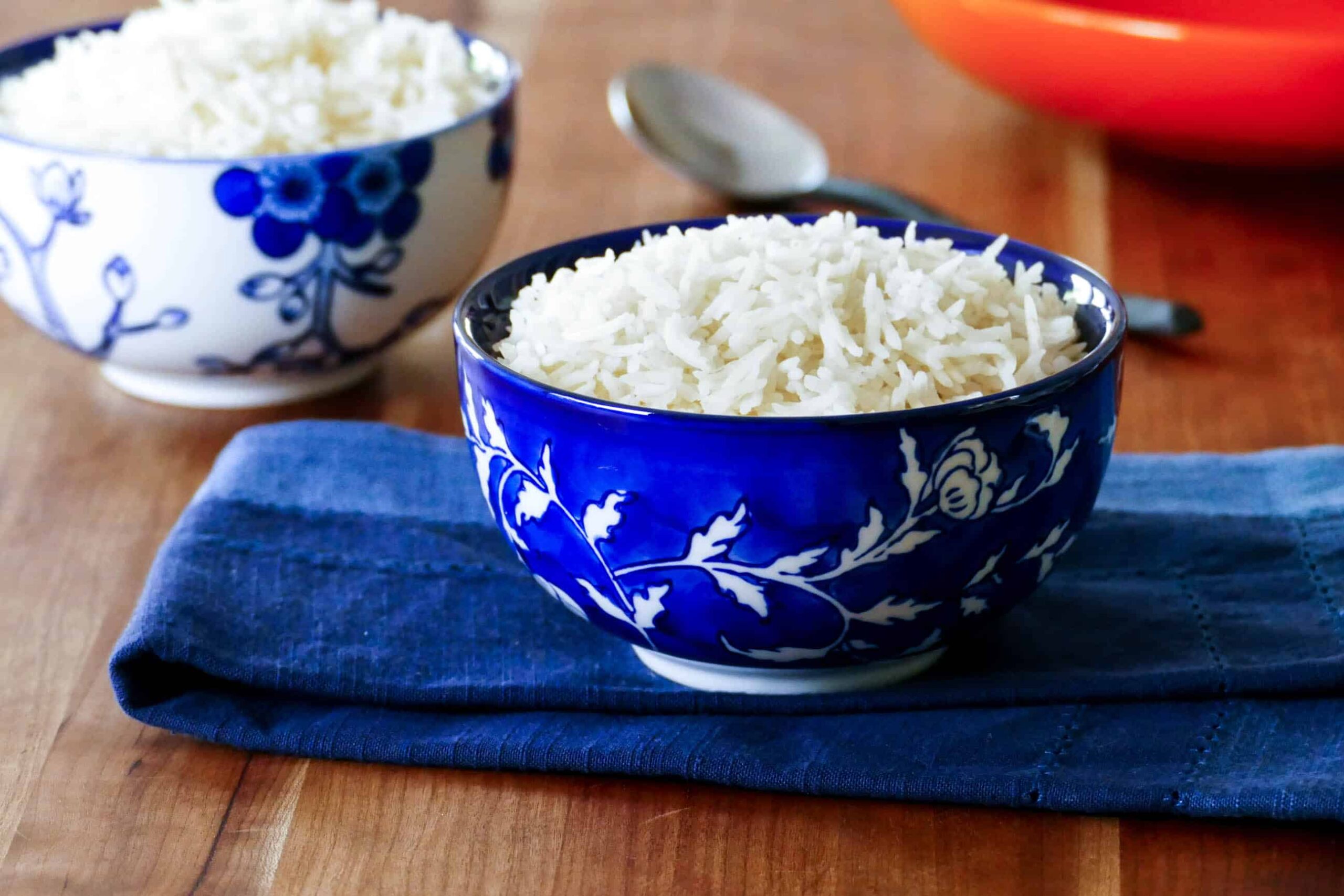 Instant Pot Rice using pot in pot method - two bowls of white rice