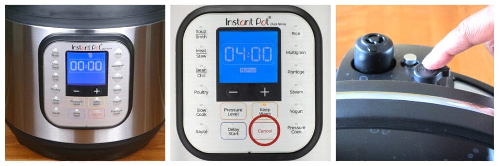 Instant Pot Duo Nova display says 0000 cancel pressure steam release button - Paint the Kitchen Re