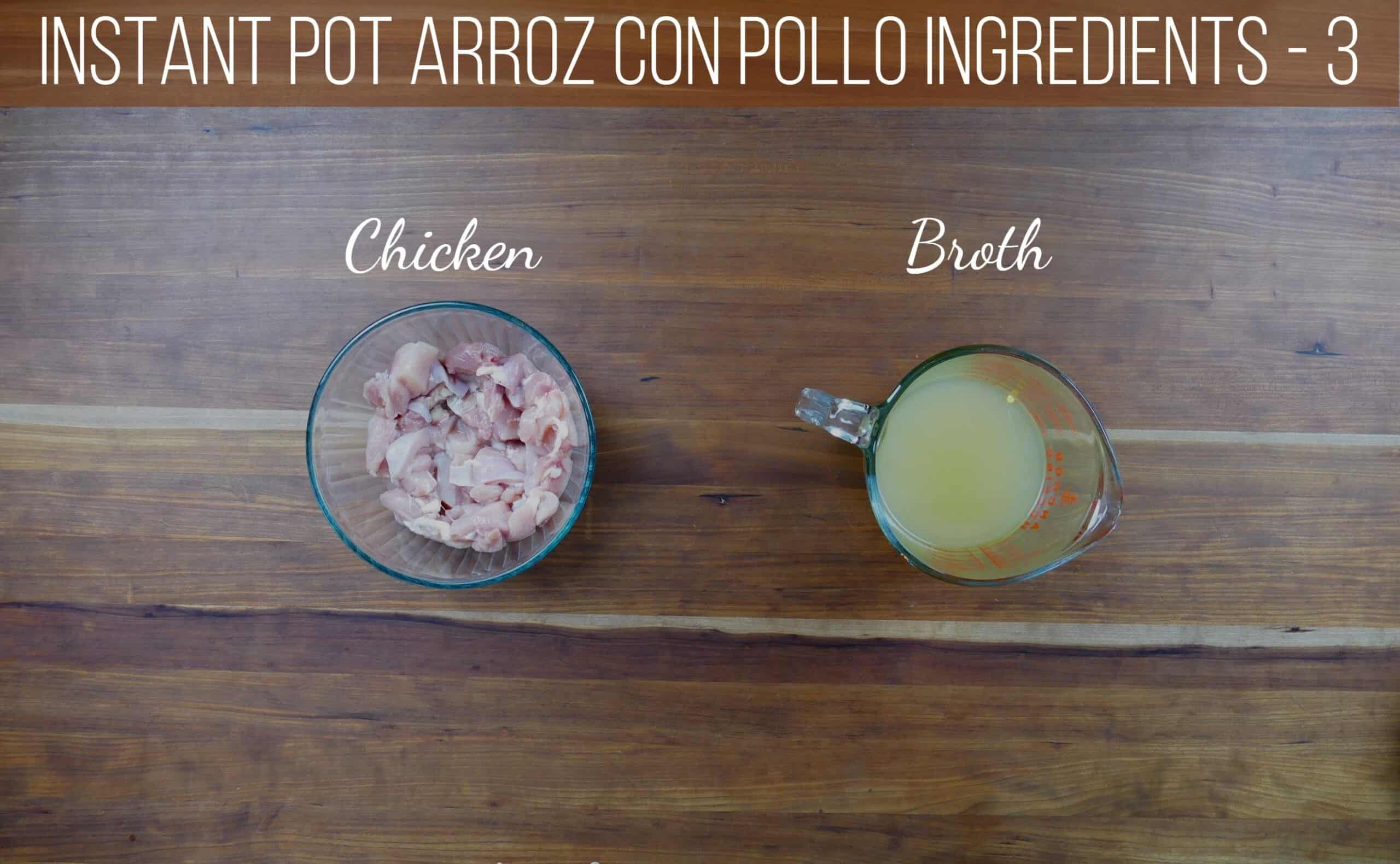 instant pot arroz con pollo ingredients - chicken, broth - Paint the Kitchen Red