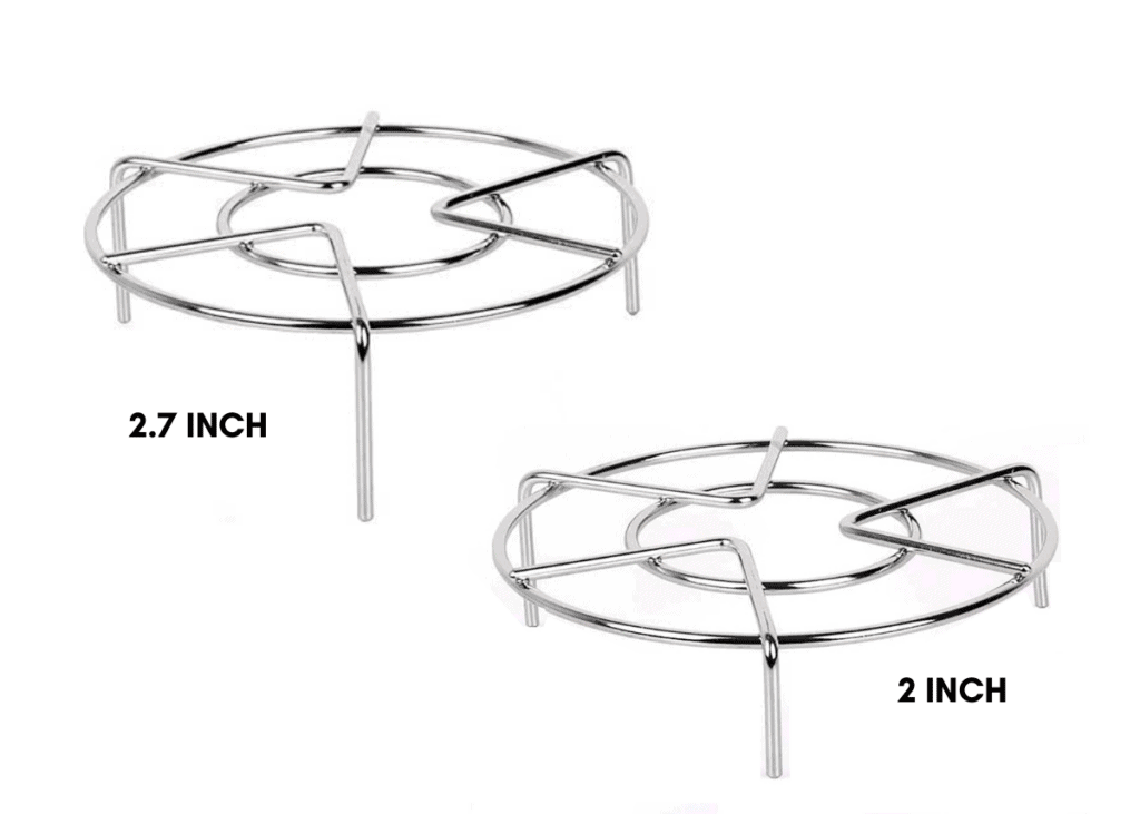 Two trivets: one 2.7 inches tall and one 2 inches tall