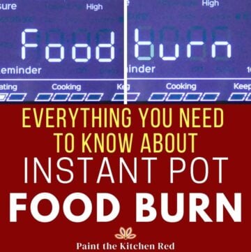 Collage with Instant Pot display saying 