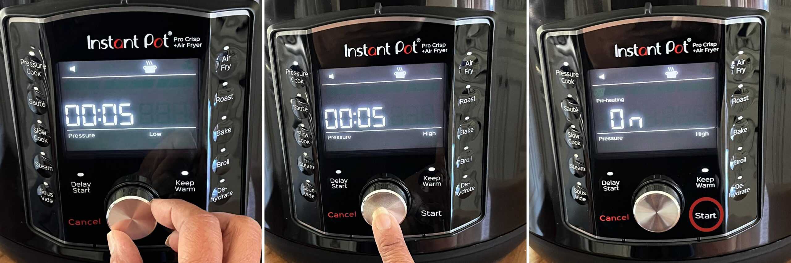 Instant Pot Pro pressure cook collage instructions part 2