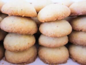 Cardamom cookies biscuits nan khatai stacked