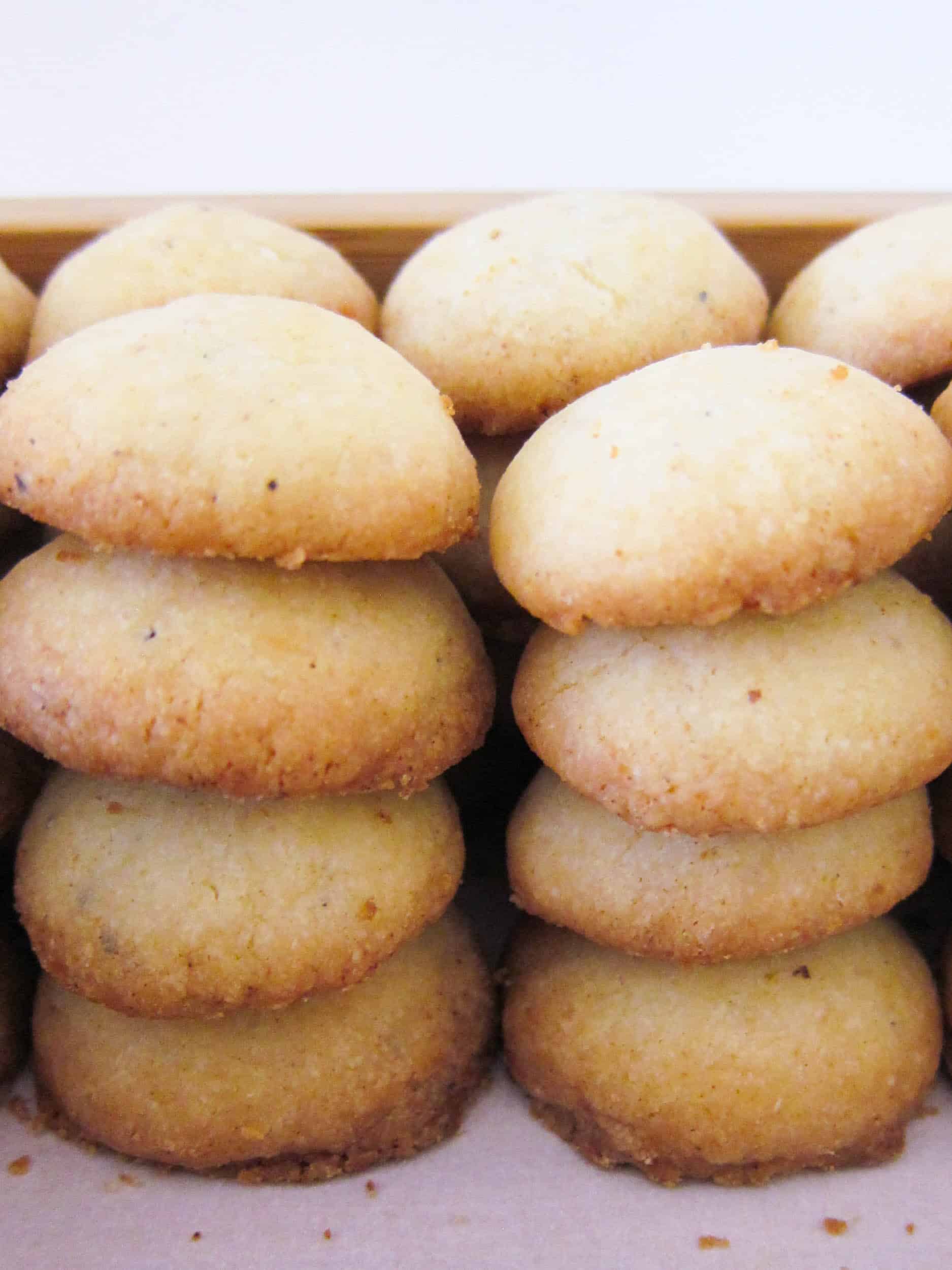 Cardamom cookies biscuits nan khatai stacked