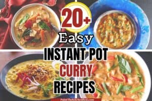 collage of instant pot curry recipes with text 