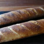 French baguette recipe - two french baguettes on a tray