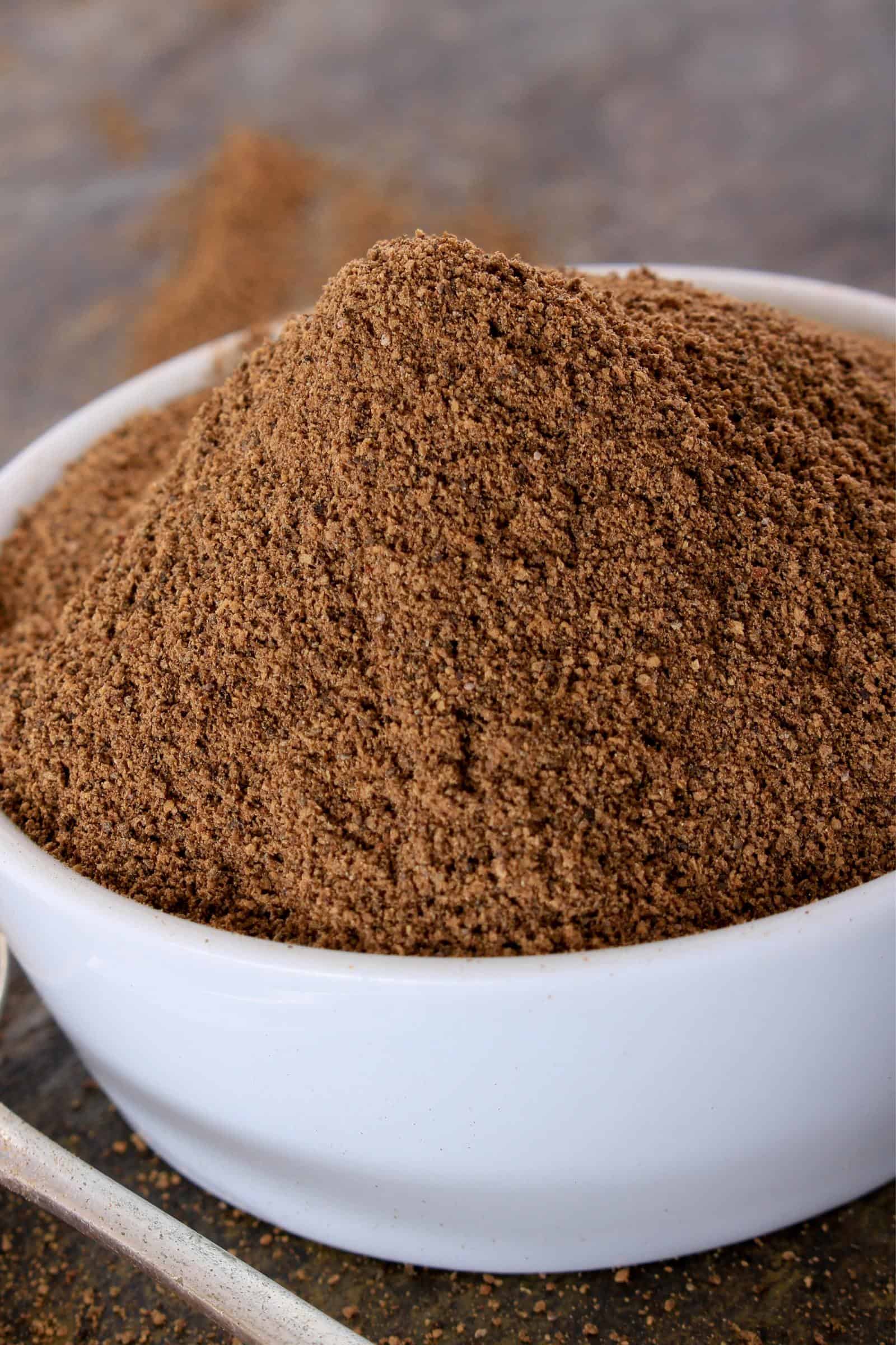 Garam masala spice in a bowl heaping mound