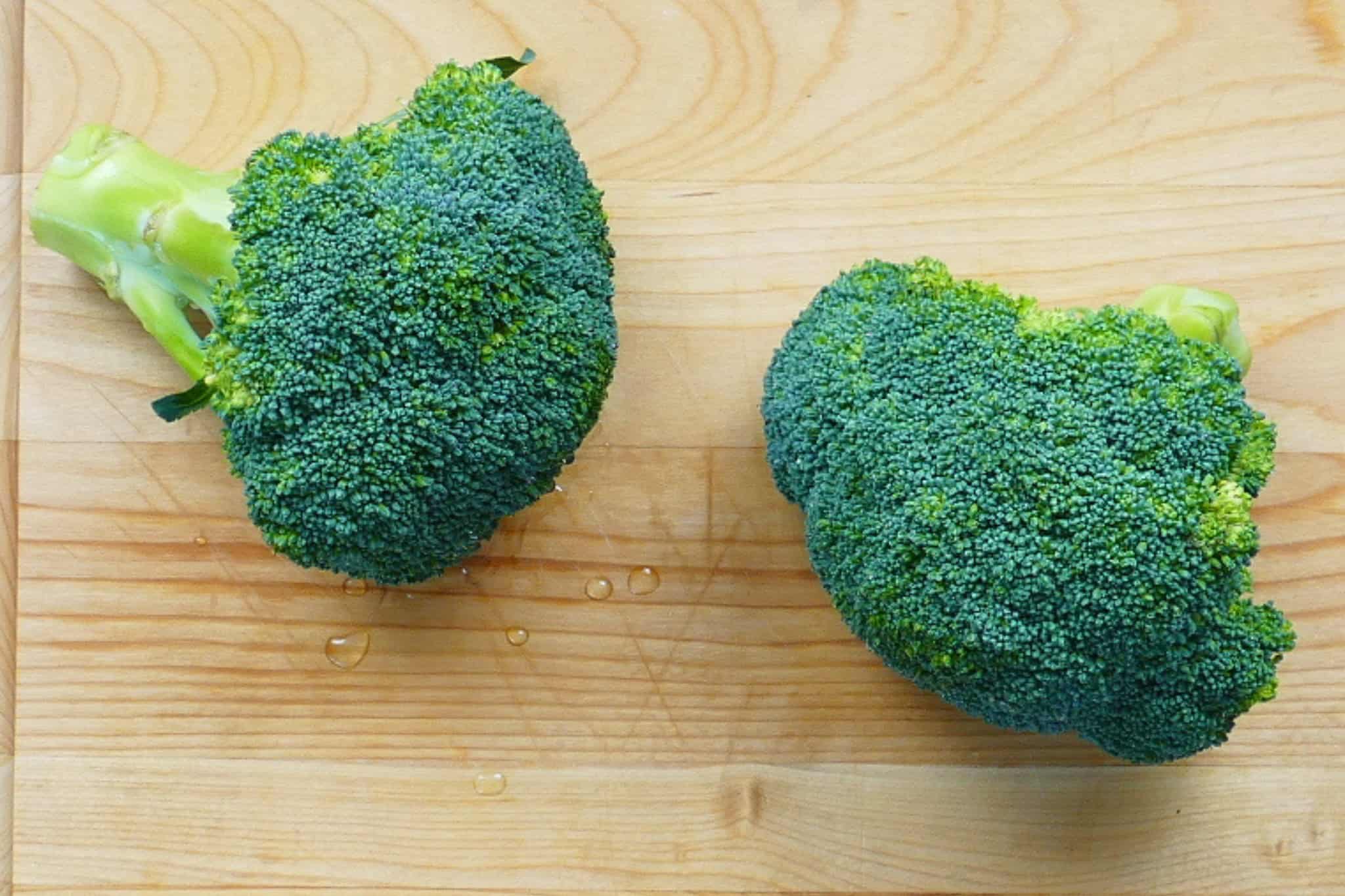 Instant Pot broccoli on cutting board