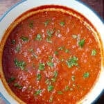 Marinara sauce in a large pot.