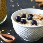 Instant Pot Oat Groats with berries and cinnamon.
