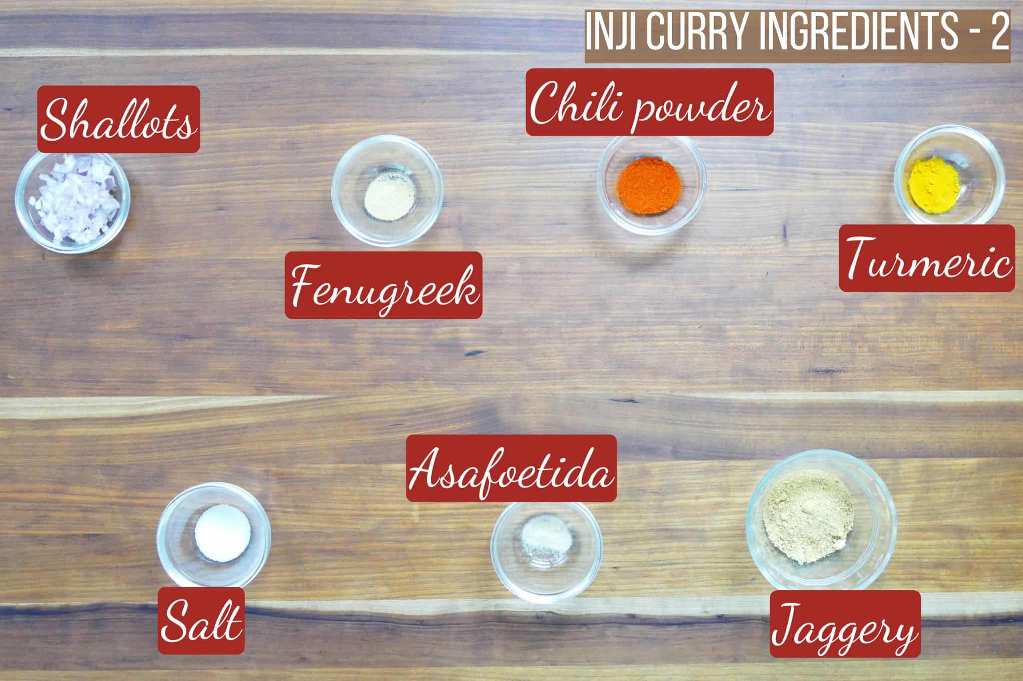 Kerala inji curry ginger relish ingredients list 1.