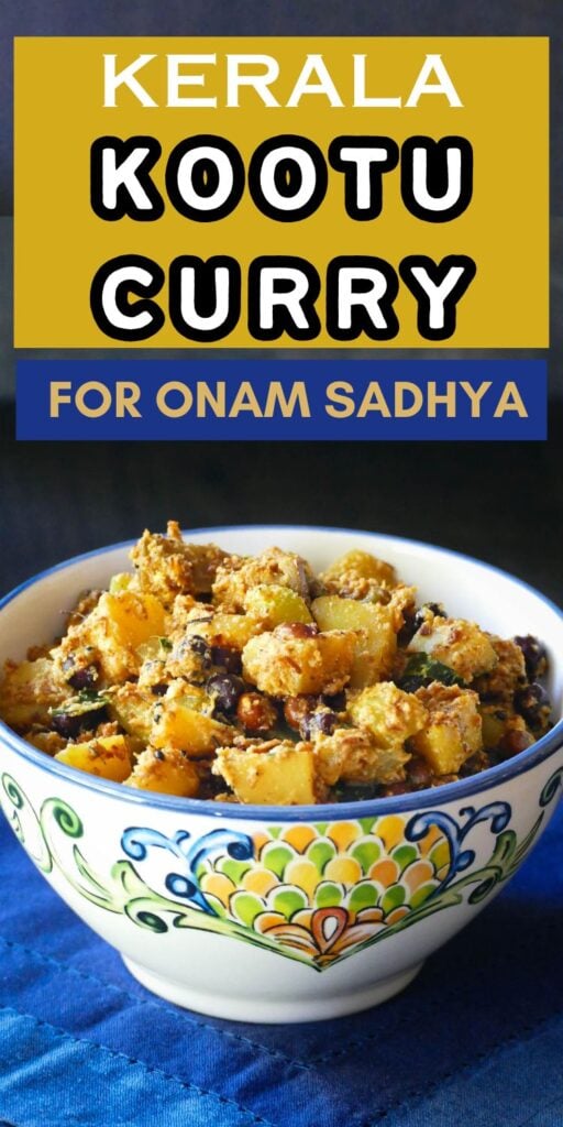 Bowl of Kerala kootu curry for onam sadhya pin.