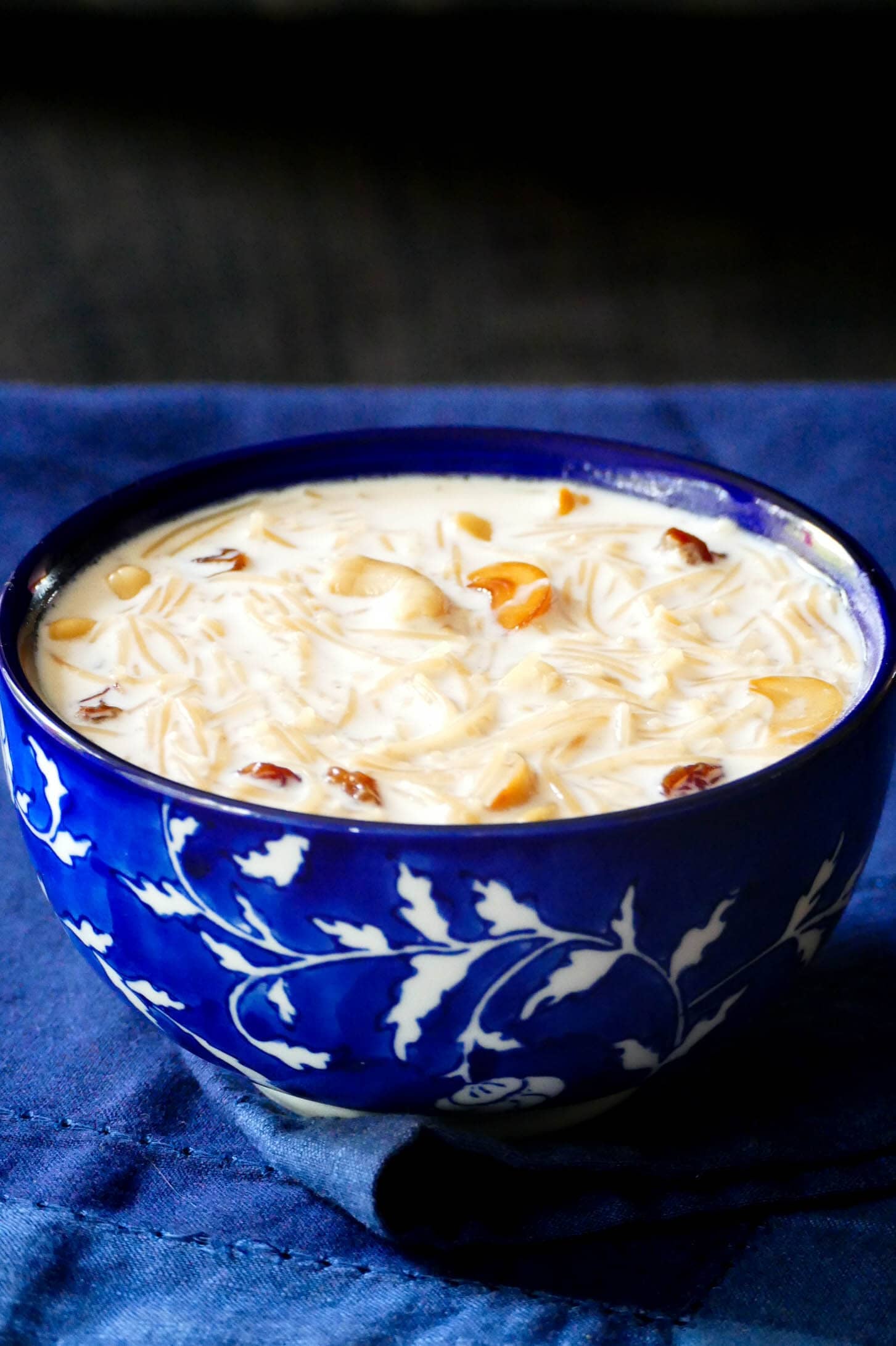 Kerala Semiya Payasam vermicelli noodle pudding in bowl.
