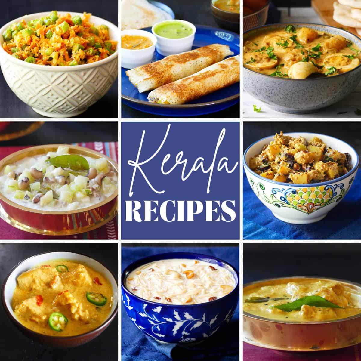 Collage of Kerala recipes.